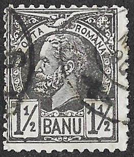 1885 -1889 Kingdom of Romania - King Karl I. 1 1/2B.